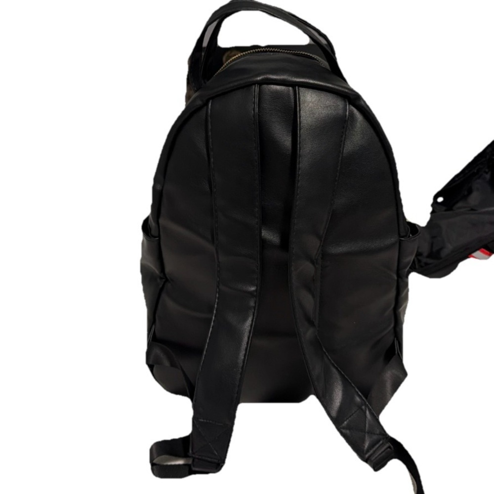 Black Backpack with white/black stripes inside, travel, laptop, school - Picture 3 of 10
